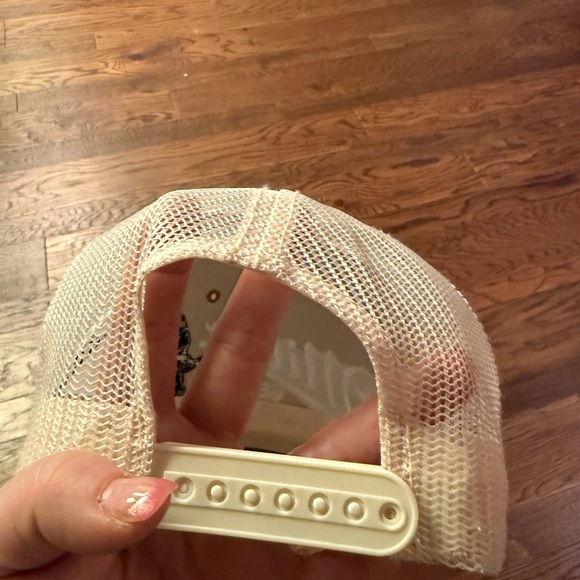 Miller Genuine Draft Tan & white trucker hat with snap back. - Picture 3 of 7